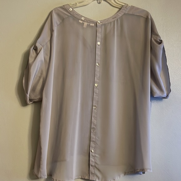 Daniel Rainn women gray button down short sleeve tunic - Picture 7 of 8